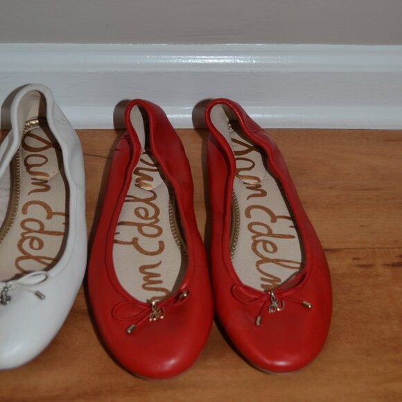 Sam Edleman LOT of 3 Felicia White, Red, Lime green Ballet flats, sz 8.5 - Picture 2 of 15
